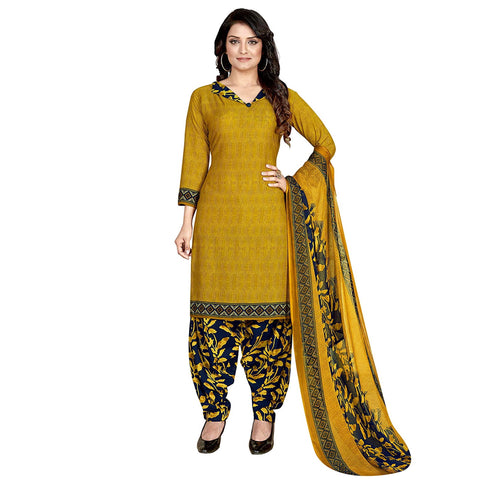 Vintflea Mustard Crepe Salwar Suit