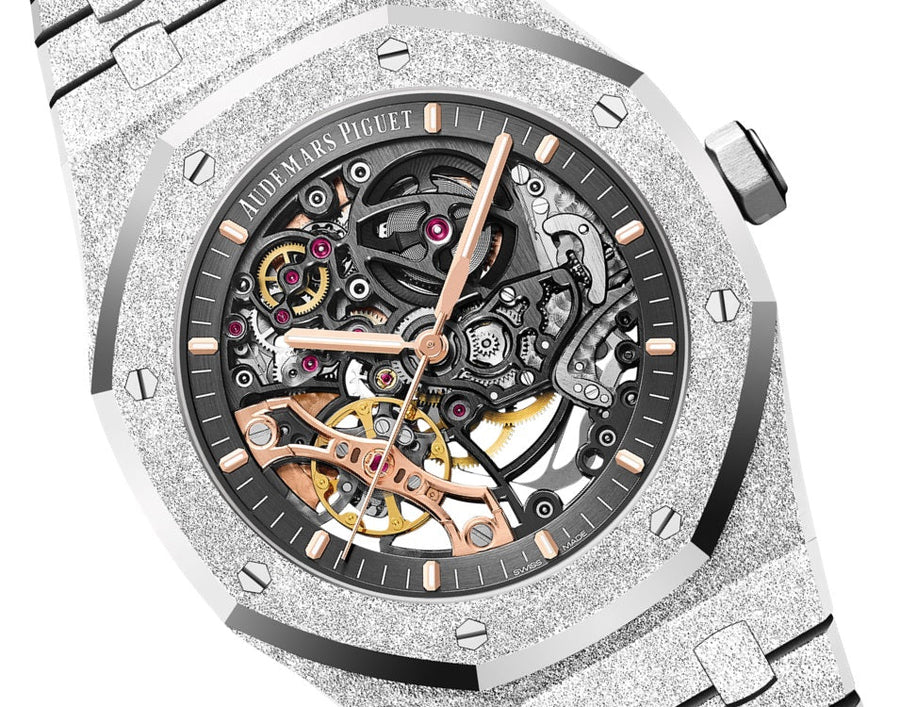 Royal Oak FROSTED GOLD DOUBLE BALANCE WHEEL OPENWORKED Ref# 15407BC.GG.1224BC.01