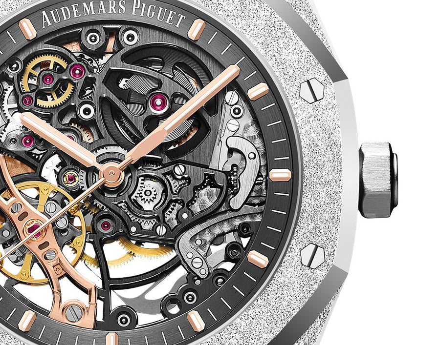Royal Oak FROSTED GOLD DOUBLE BALANCE WHEEL OPENWORKED Ref# 15407BC.GG.1224BC.01