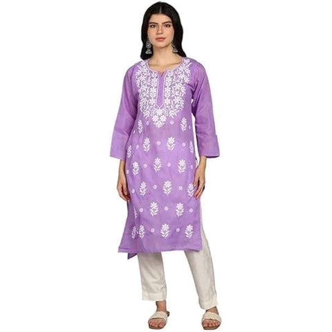 Zariya Chikan Handicrafts Cotton Kurti