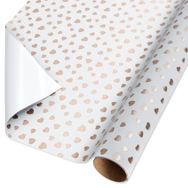 American Greetings 30 in. Wedding or Engagement Foil Wrapping Paper, Hearts (1-Roll, 15 Sq. ft.)