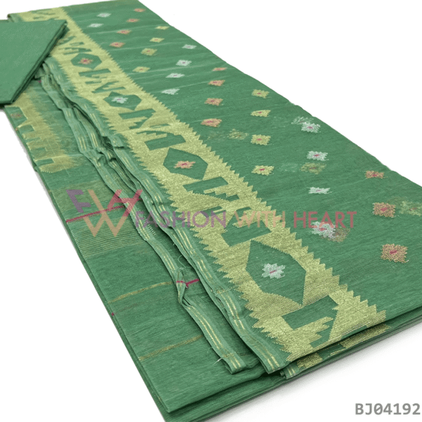 Exclusive Handloom Leafy Jamdani saree
