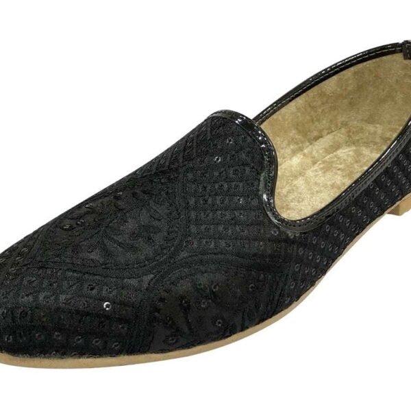 Jutti For Men Black Bridal Traditional Handmade Mojari Punjabi Juti Shoes Ethnic Mojari Indian Shoes US 7.5