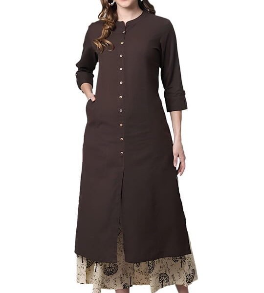 Pistaa's Women's Cotton Solid Readymade Salwar Suit Set - Indian Ethnic Traditional Wear Kurta Set