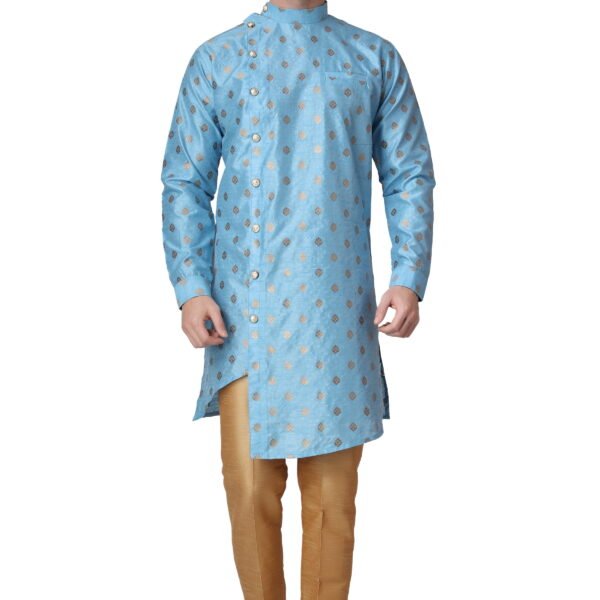 Royal Kurta Men's Jacquard Silk Printed Indowestern Sherwani