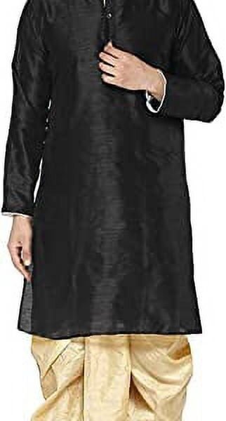Royal Kurta Men's Silk Blend Jodhpuri Indo Western Sherwani (44, Black)