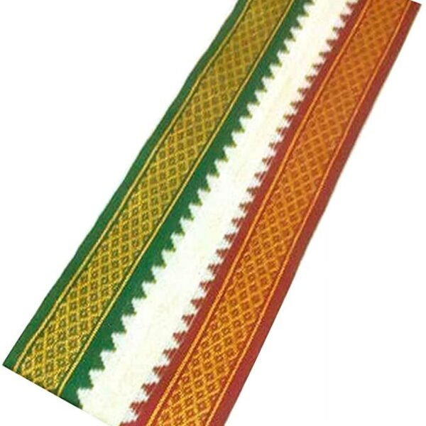 Stylesindia Men's Cotton Angavastram Stoles with Thalapathi Style Border - 1.2 Meters Length Dupatta (Cream)