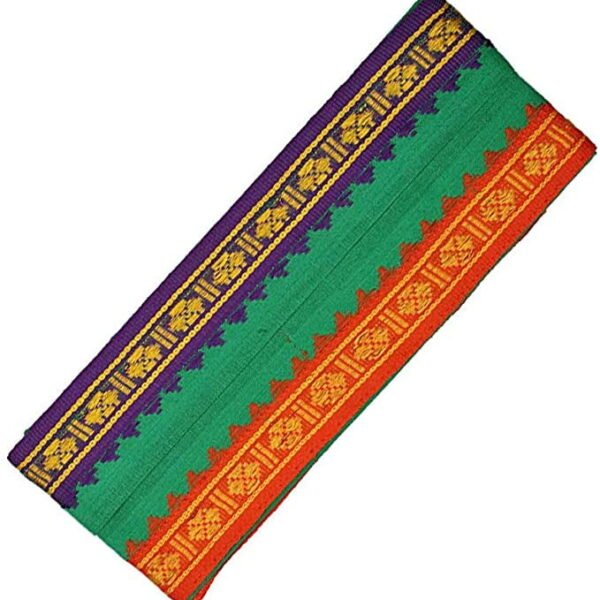 Stylesindia Men's Cotton Angavastram Stoles with Thalapathi Style Border - 1.2 Meters Length Dupatta (Green)