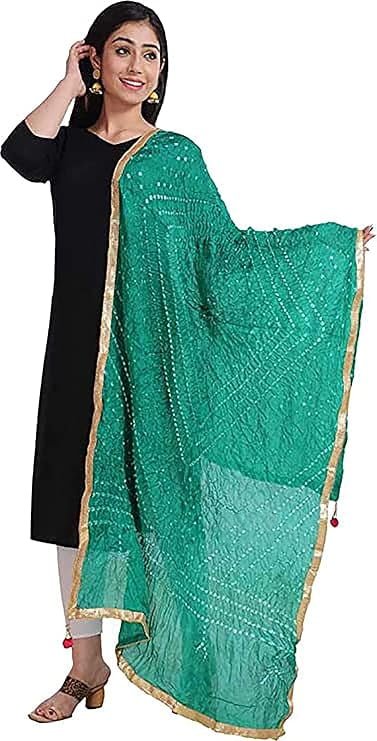 Tapara Silk Bandhani Bandhej Dupatta for Women, Heavy Dupatta
