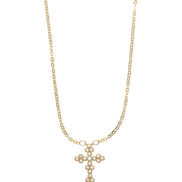 Time And Tru Gold Tone Cross Necklace