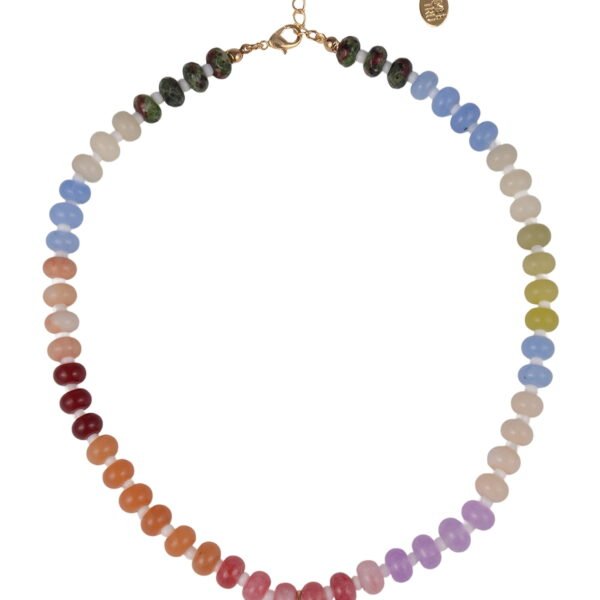 Time and Tru Goldtone Multicolored Bead Initial "A" Necklace