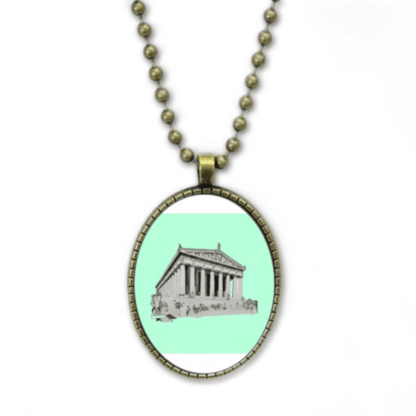 temple classicism divinity temple necklace vintage chain bead pendant jewelry collection