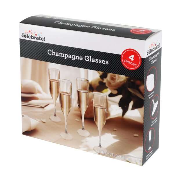 4 Champagne Glasses, 5 FL OZ, 4 Pieces, by Way to Celebrate