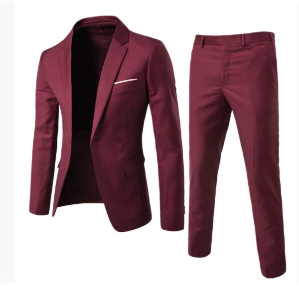 Aofany Men's Suits 2 Piece Slim Fit Suit Set, Button Business Wedding Party Tuxedo Solid Blazer Jacket & Pants