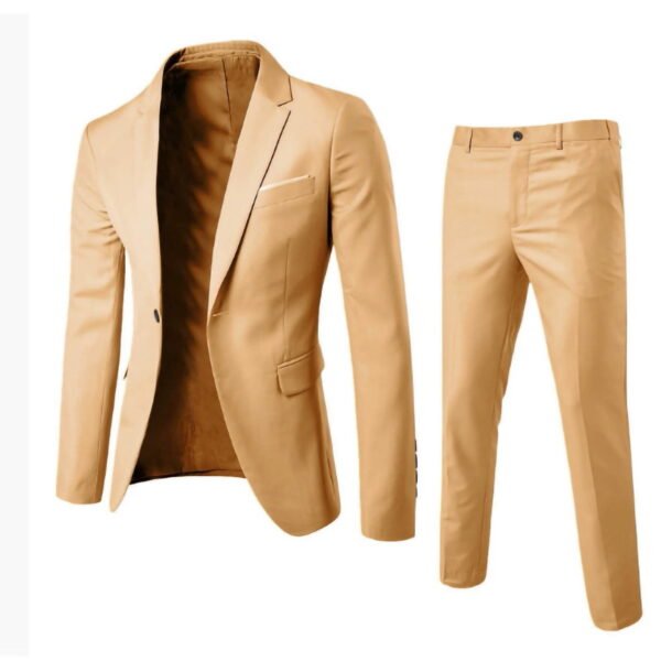 Aofany Men's Suits 2 Piece Slim Fit Suit Set, Button Business Wedding Party Tuxedo Solid Blazer Jacket & Pants