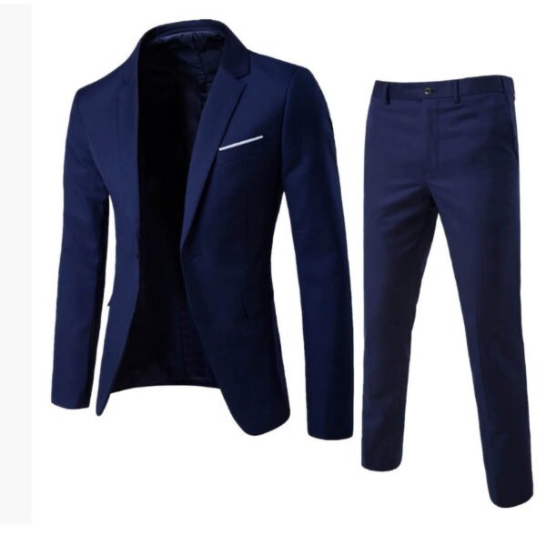Aofany Men's Suits 2 Piece Slim Fit Suit Set, Button Business Wedding Party Tuxedo Solid Blazer Jacket & Pants