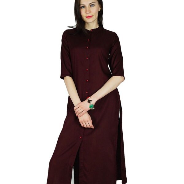 Bimba Women Summer Rayon custom Kurta Kurti 3/4 Sleeve Formal Casual Tunic