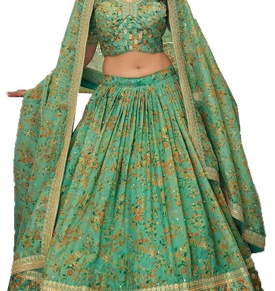 Designerharsha Floral Embroidery Lehenga Set for Women, Indian Wedding Lehenga Choli for Wedding