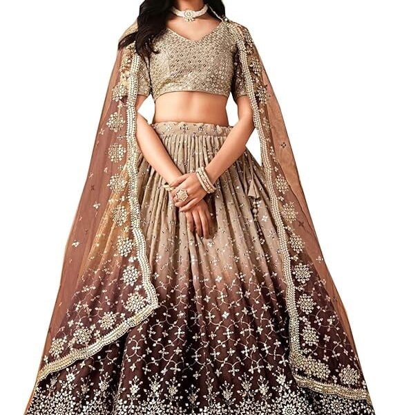 Designerharsha Lehenga Choli for Women, Heavy Embroidered Pakistani Wedding Reception Wear Outfit with Dupatta