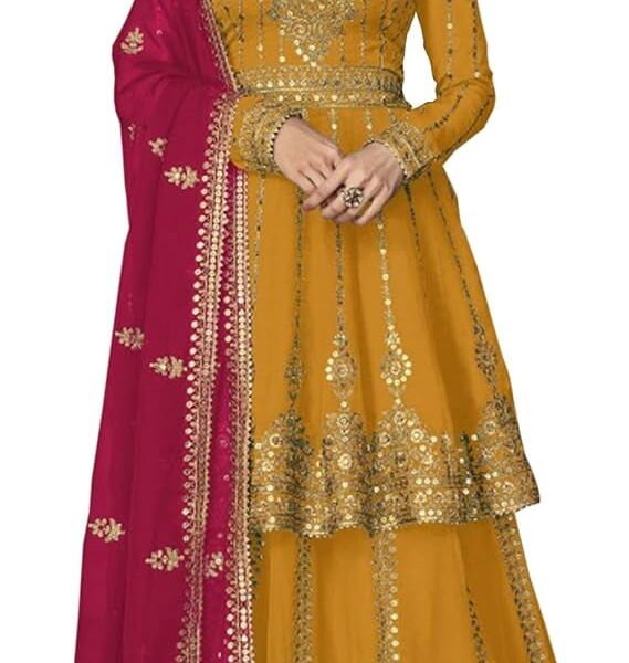 Designerharsha Pakistani Party Wear Dress for Women, Anarkali Lehenga Style Ready to Wear Salwar Kameez Outfit