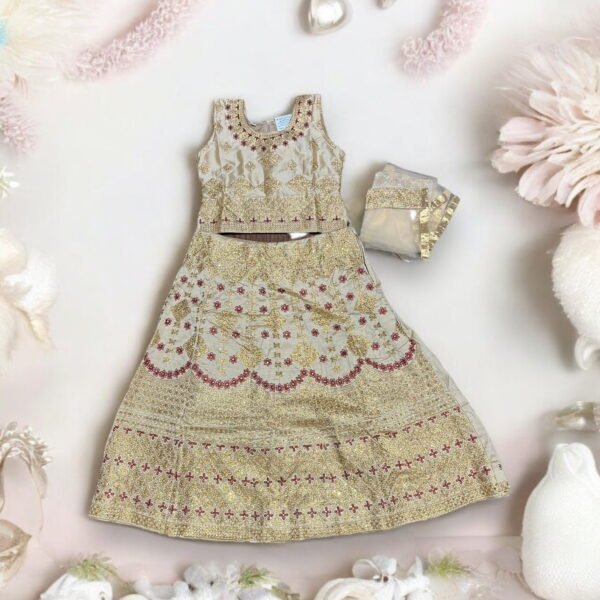 Traditional Girls Lehenga Choli Set, Cultural Wear for Kids,016