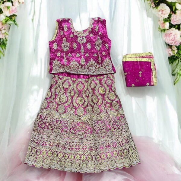 Traditional Girls Lehenga Choli Set, Cultural Wear for Kids,010