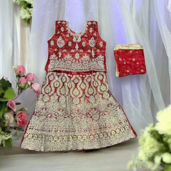 Traditional Girls Lehenga Choli Set, Cultural Wear for Kids,09