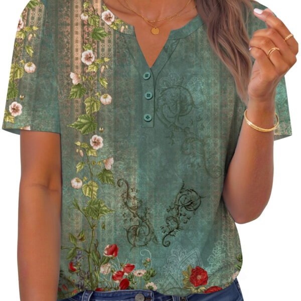 Fantaslook Womens Blouses Dressy Casual Tops Summer Short Sleeve V Neck Shirts Business Work Blouses