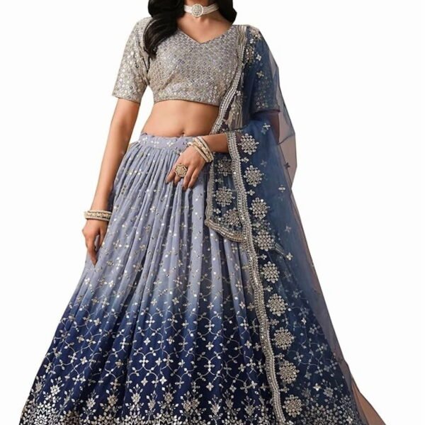 Indian Heavy Look Sangeet Party Wear Style Stitched Marvelous Lehenga Choli for Woman's ( Brown, XL - 44 )