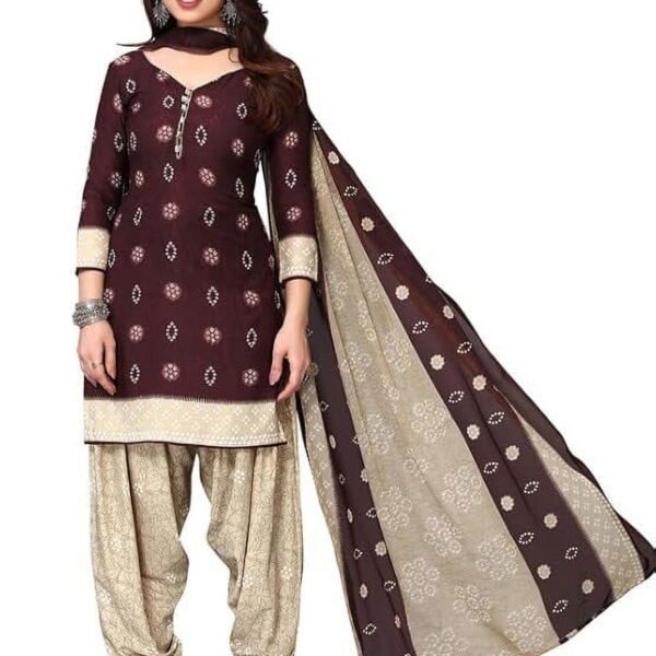 Indian dresses for Women Punjabi Style Crepe Patiala Salwar Suit With Dupatta For Women Ready To wear