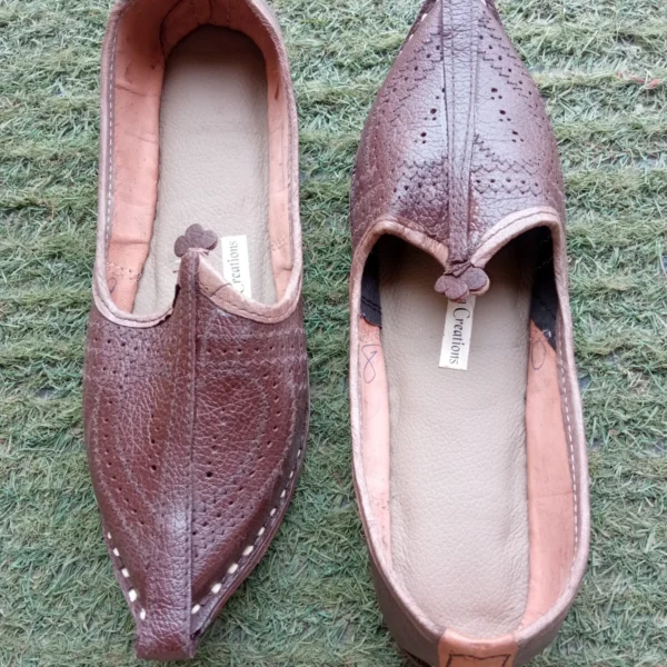 Men Shoes Indian Jutties Handmade Leather Espadrille Brown Khussa Mojaries US 7