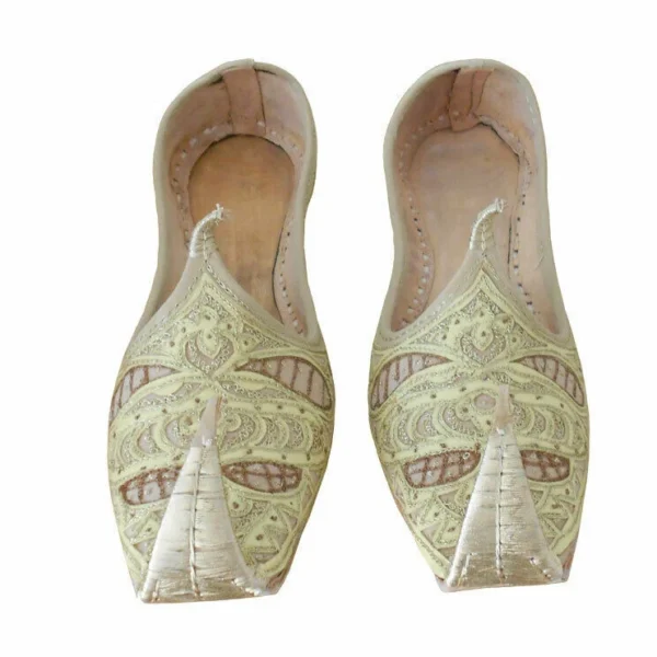 Men Shoes Wedding Jutties Indian Mojaries Handmade Leather Khussa Punjabi US 7