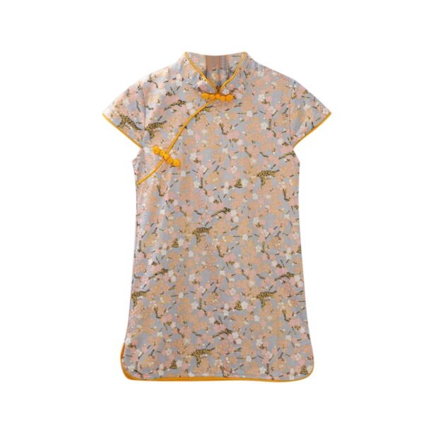 Otqutp Baby Girls Sleeveless Plaid Qipao Chinese 𝗦tyle Traditional Ethnic Cheongsam Dress Toddler Retro Buckle Clothes Outfit