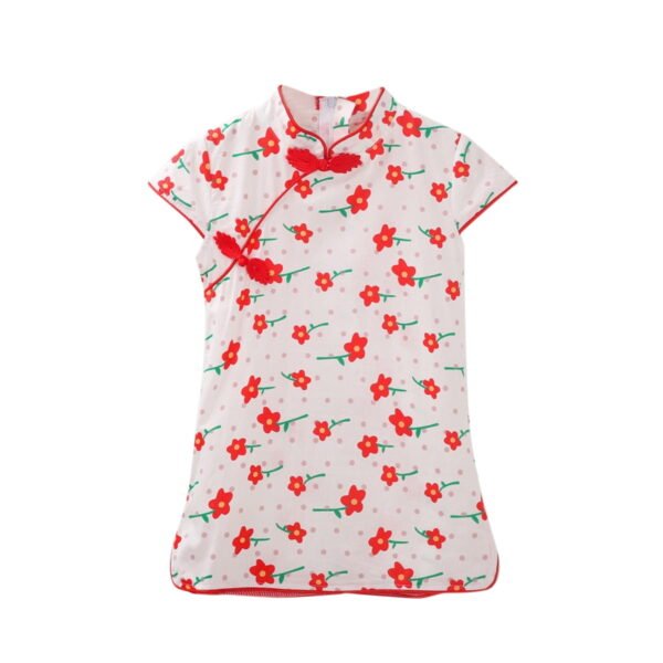 Otqutp Baby Girls Sleeveless Plaid Qipao Chinese 𝗦tyle Traditional Ethnic Cheongsam Dress Toddler Retro Buckle Clothes Outfit