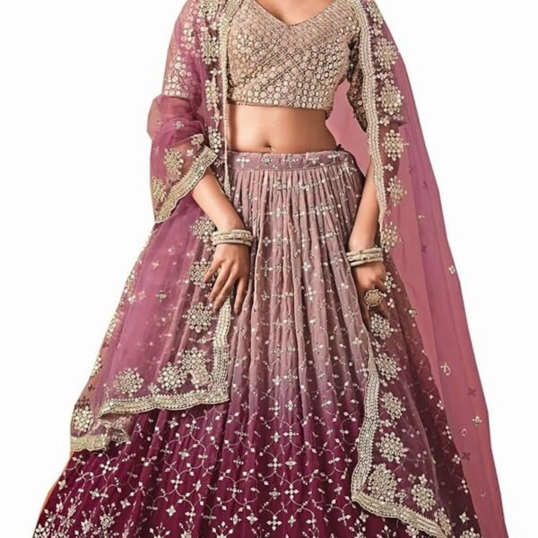 Pakistani Designer Reception Party Wear Stitched Fabulous Lehenga Choli With Blouse ( Burgundy Red, XXS - 34 )