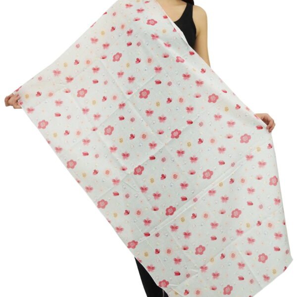Phagun Cotton Voile Floral Print Scarf Dupatta Women Neck Wrap Long Stole-Off White