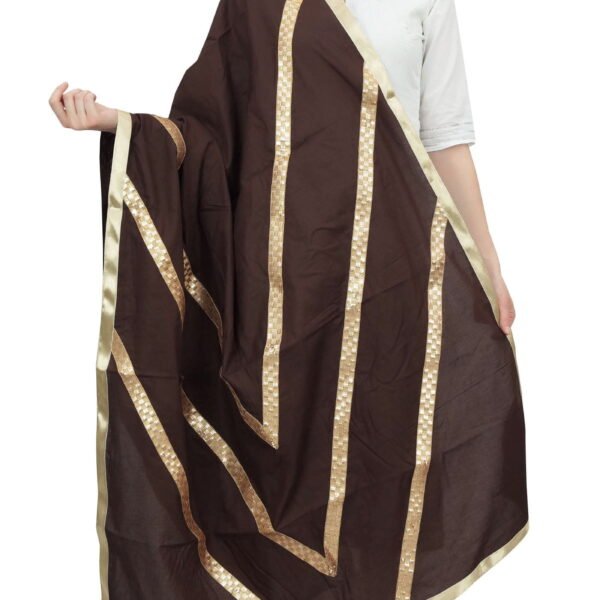 Phagun Indian Women's Designer Chunni Cotton Dupatta Ethnic Stole Scarves-Brown