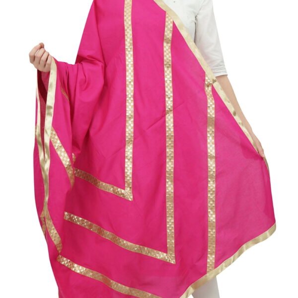 Phagun Indian Women's Designer Chunni Cotton Dupatta Ethnic Stole Scarves-Fuchsia Pink