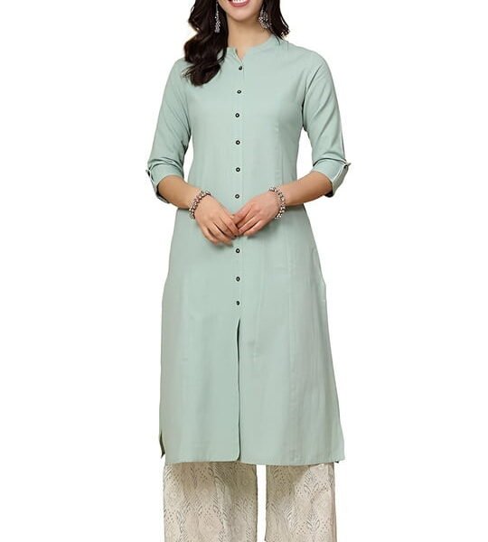 Pistaa's Women's Cotton Solid Readymade Salwar Suit Set - Indian Ethnic Traditional Wear Kurta Set