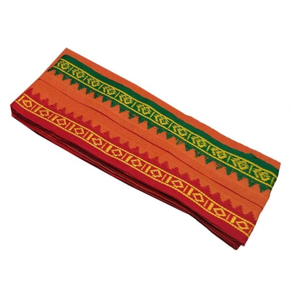 Stylesindia Men's Cotton Angavastram Stoles with Thalapathi Style Border - 1.2 Meters Length Dupatta (Khavi)