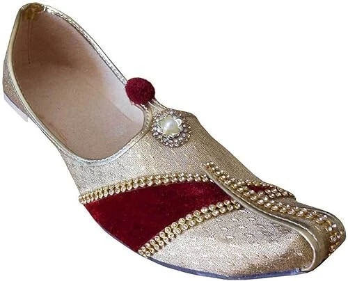 Wedding Men Shoes Indian Handmade Leather Jutties Flip Flops Khussa Mojari US 9