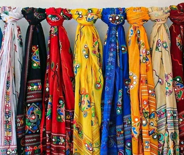 Wholesale Lot Of 1 TO 100 Pcs Indian Wedding Phulkari Dupatta Multi Color Dupatta Stole / Hand Embroidered Cotton Phulkari Dupatta