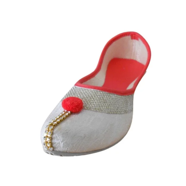 Women Wedding Shoes Handmade Indian Jutties Mojaries Ballerinas Leather US 6