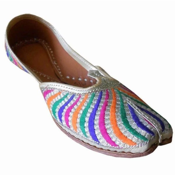 Women Wedding Shoes Leather Handmade Indian Jutties Mojaries Ballet Flats US 6.5