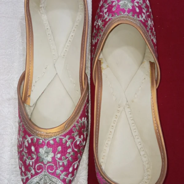 Women Wedding Shoes Leather Handmade Indian Mojaries Jutties Flat Slip-On US 8.5