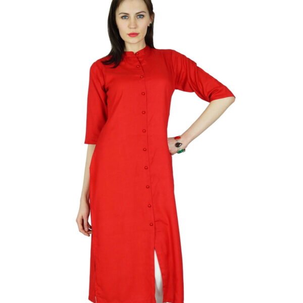 Bimba Women Summer Rayon Kurta Kurti 3/4 Sleeve Formal Casual Tunic