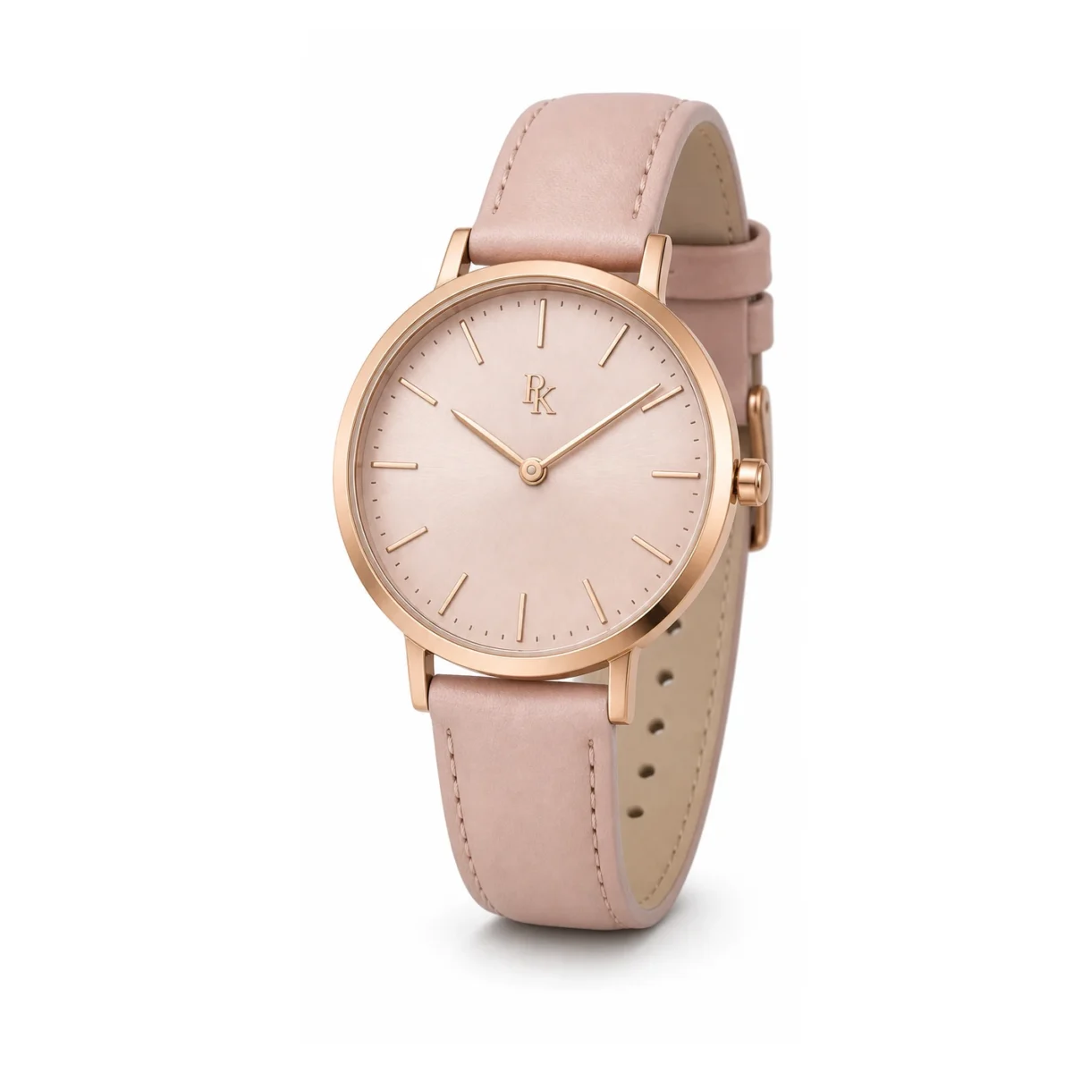 rk-min-34-bls-rse-angle Desiyaaro Minima 34mm Blush Rose Minimalist Watch - Image 3