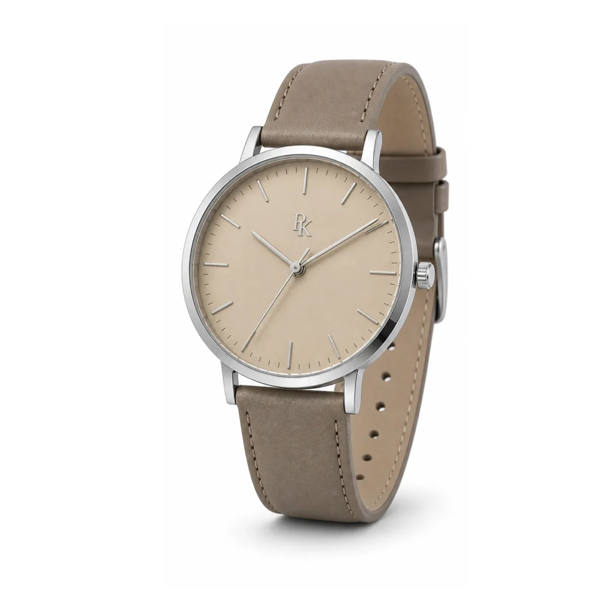 rk-min-40-snd-lth-angle Desiyaaro Minima 40mm Sand Leather Minimalist Watch - Image 3