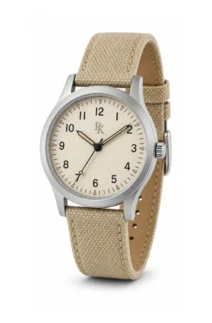 Desiyaaro Nomad 38mm Cream Canvas Field Watch