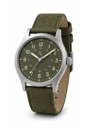Desiyaaro Nomad 40mm Olive Canvas Field Watch